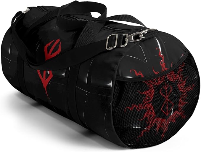 Anime Gym Bag for Women Men - Large Capacity Waterproof Workout Fitness Travel Sports Bags Fashion Street Camping Expandable Carry On Duffle Bag For Couple (Black Berserk) PTY