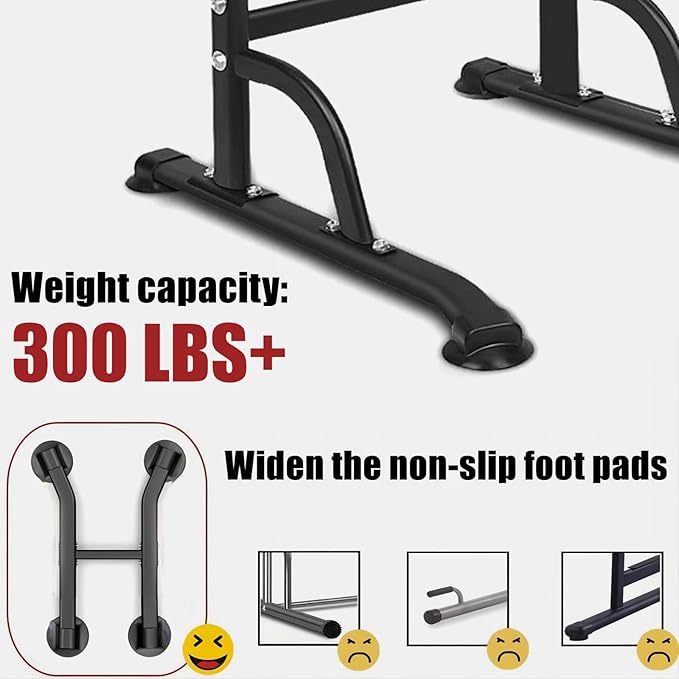 Power Tower Pull Up Bar for Home Gym, Multi Functional Pull Up Bar Stand Dip Bar Station, Adjustable Height Workout Dip Station Strength Training Fitness Equipment