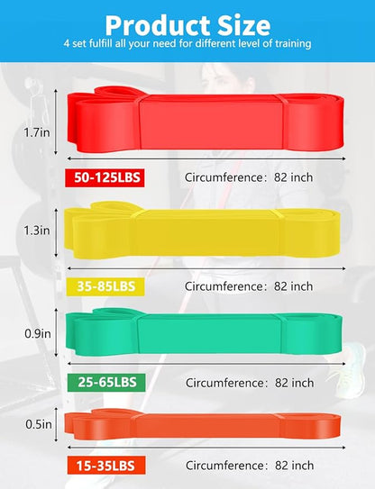 Pull Up Bands, Resistance Bands, Pull Up Assistance Bands Set for Men & Women, Exercise Workout Bands for Working Out, Body Stretching, Physical Therapy, Muscle Training