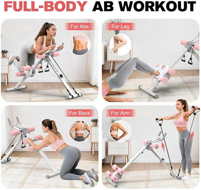 DERACY Ab Workout Machine Adjustable Ab Trainer Abdominal Trainer for Home Gym Foldable Ab Crunch Machine for Core 440 LBS