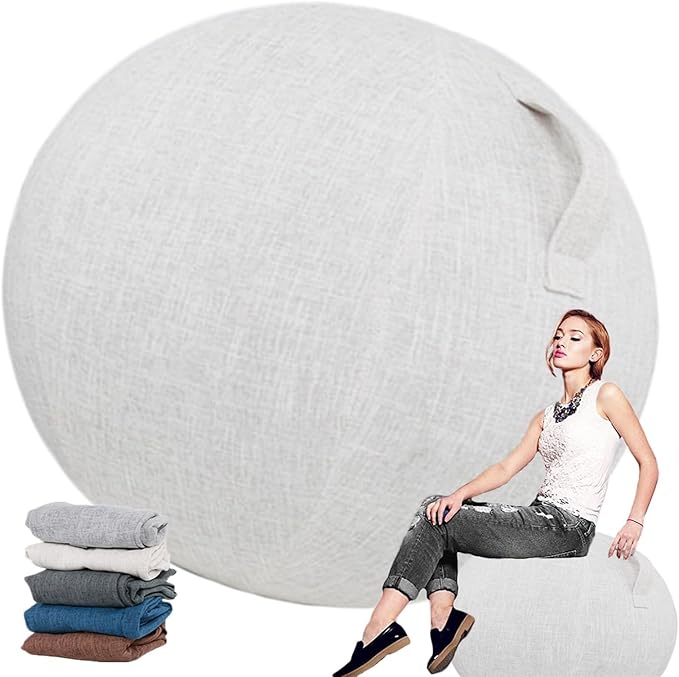 Yoga Ball Chair Cover - Pregnancy Birthing Ball Cover 55/65/75cm Stability Ball Chair for Ergonomic Seating Home, Office, Pilates, Yoga, Fitness
