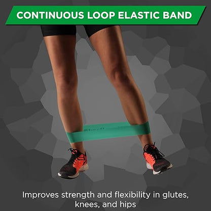 THERABAND Resistance Band Loops, 18" Green, Heavy Resistance, Latex Color-Coded 3" Wide Exercise Band Loop for Home Workouts, Pilates, Strength Training, Physical Therapy, for Women and Men