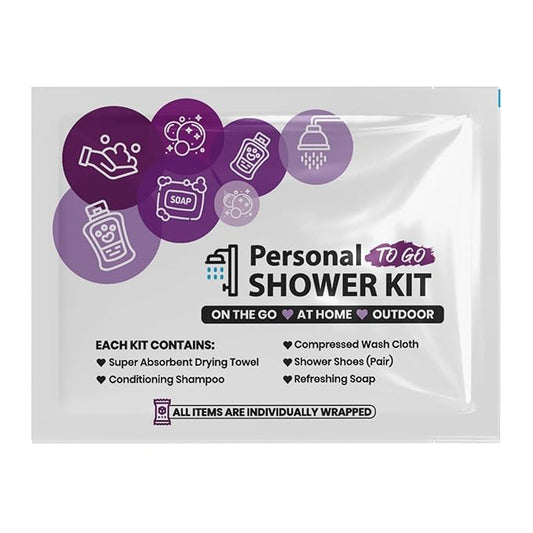 Compact Personal Shower Kit To-Go– Your Hygiene Companion for Travel, Gym, Camping | Shower on the Go | Shampoo, Soap, Towel. All in One (1)