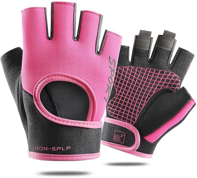 Anti-Slip Workout Gloves for Women Men - Breathable Mesh Fingerless Gloves for Fishing Gym Exercise Fitness