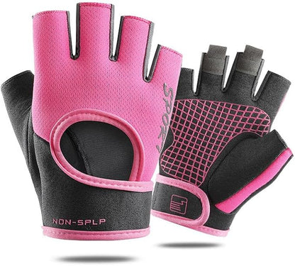 Anti-Slip Workout Gloves for Women Men - Breathable Mesh Fingerless Gloves for Fishing Gym Exercise Fitness