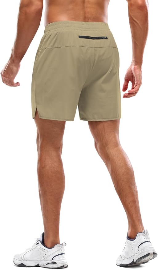 Aolesy Men's 2 in 1 Running Shorts 5" Workout Gym Athletic Shorts for Men Quick Dry Lightweight Training Shorts with Pockets