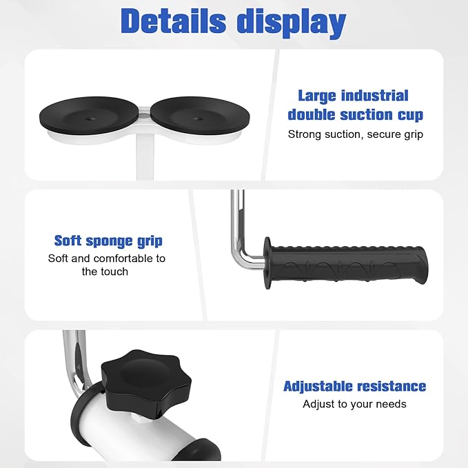 Upgraded Arm Bike for Rehabilitation Exercise for the Elderly, Physical Therapy Equipment, Designed for Arm and Shoulder, Adjustable Resistance, 2 Industrial Suction Cups, White