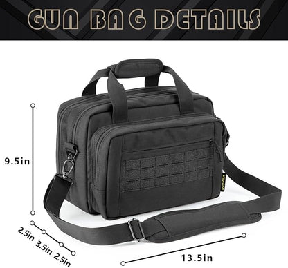 VEAGIA Range Bag,Pistol Case,Gun Range Bags For Handguns And Ammo Pouch 2 Pistols Soft Carrying Shooting Bag