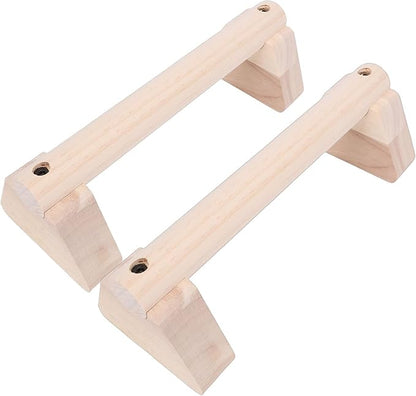 Focket 2 Pcs Wood Push Up Bars, Wooden Parallettes Bars with Non Slip Pads, Pushup Handles Calisthenics Equipment for Handstand Training, Home Fitness Equipment for Men Women