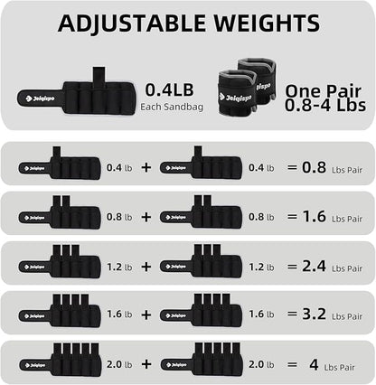 Adjustable Ankle Weights 1 Pair 2/4/6/8/10 LBS Wrist Leg Arm Weights for Women Men Kids,Strength Training with Removable Weight for Fitness Gym Workout Running Walking