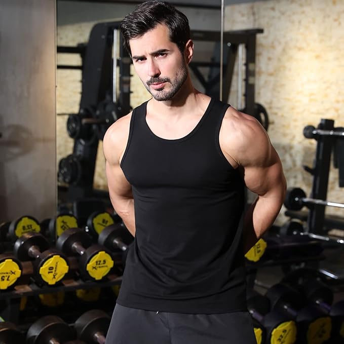 Men's Stringer Tank Tops Cotton Vest Sleeveless Gym Workout Bodybuilding Fitness Muscle T Shirts