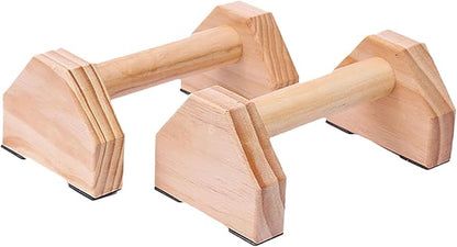 Generic Solid Wood Push-up Bars for Calisthenics Fitness Anti-slip Parallettes Stand for Muscle Training Easy Carry Home Workout Equipment Enhances Range of Motion and Wrist Comfort