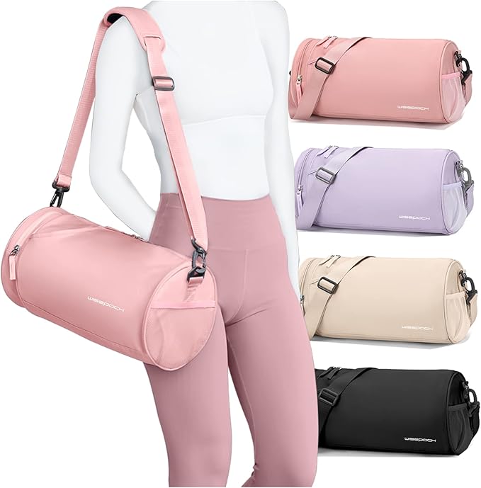 Small Gym Bag for Women,Waterproof Mini Duffle Bag Womens Spotrs Workout Bags Small Travel Duffel Bag with Wet Pocket Carry on Weekender Bags for Dance Swimming,Gym,Yoga,Fitness Pink