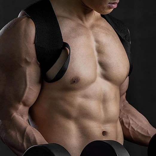 Fitness Posture Corrector Training Straps, Fitness Heavy Shoulder Straps, Back Brace Posture Corrector, Open Shoulder Assist Straps Shoulders, For Weight Training, Chest Straight (L)