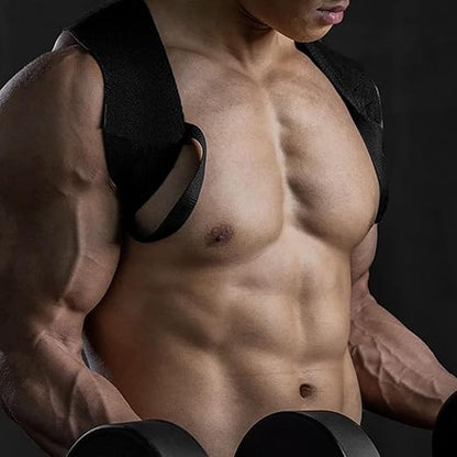 Fitness Posture Corrector Training Straps, Fitness Heavy Shoulder Straps, Back Brace Posture Corrector, Open Shoulder Assist Straps Shoulders, For Weight Training, Chest Straight (M)