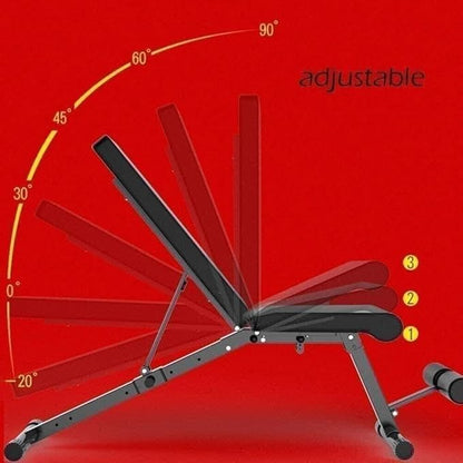 Adjustable Utility Bench for Home Gym, Foldable Sit-Up Bench, Full Body Workout Weight Bench, Flat/Incline/Decline Positions