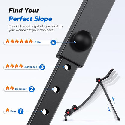 MERACH Dual Track Ab Machine, Adjustable Ab Trainer Machine, Ab Workout Equipment for Home Gym, Ergonomic Arc Track for Better Abs, Foldable Workout Machine for Full Body Workout Home Exercise (Black)