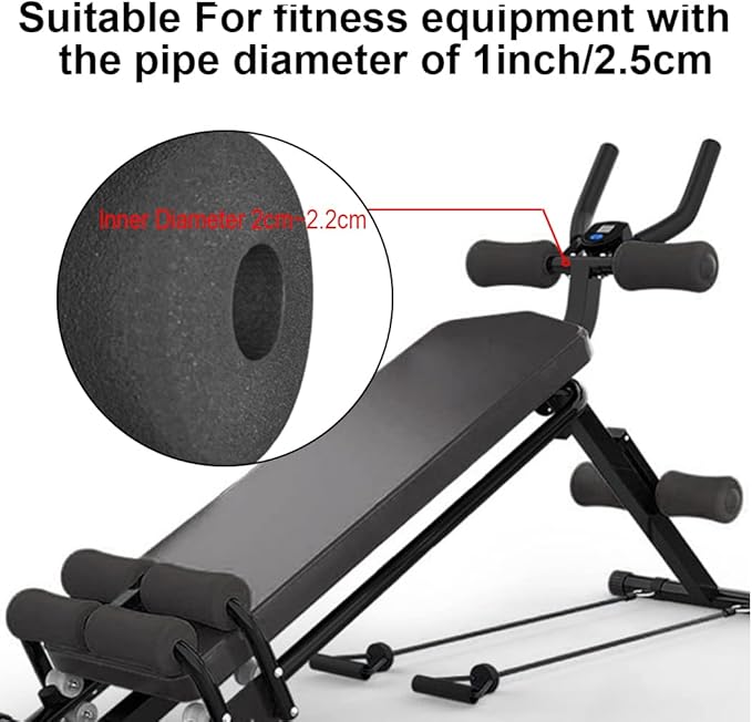 Foam Foot Pads Rollers Two Pair for Home Gym Exercise Machines Equipments Replacements with 1 Inch(2.5cm) Rod (Foam 5.12" X 2.76" Od X 0.87" Id)