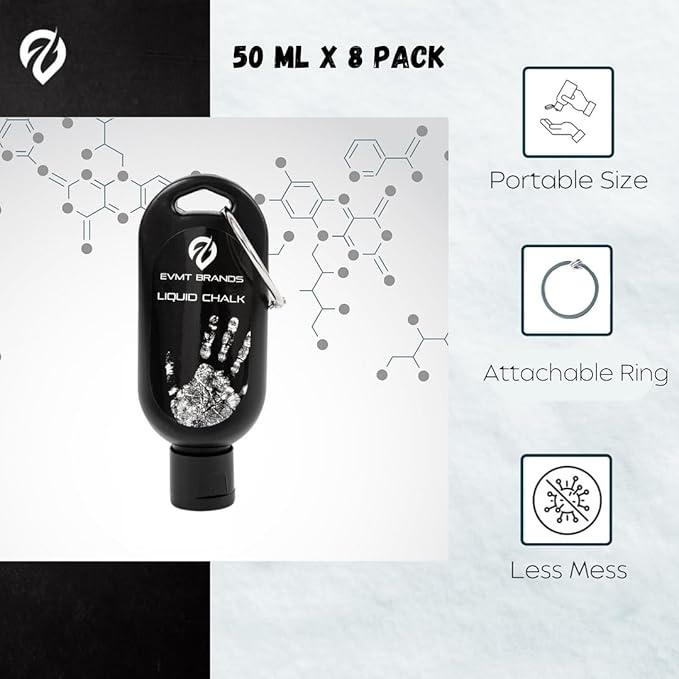 Liquid Chalk, Mess Free Gym Chalk for Weightlifting, Gymnastics, Rock Climbing, Dancing, and Lifting. Sweat Resistant and Long Lasting for Stronger Hand Grip. Package May Vary.