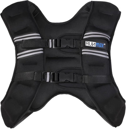 RUNmax 20LBS - 150LBS Adjustable Weighted Vest Wtih Shoulder Pads Option for Men and Women