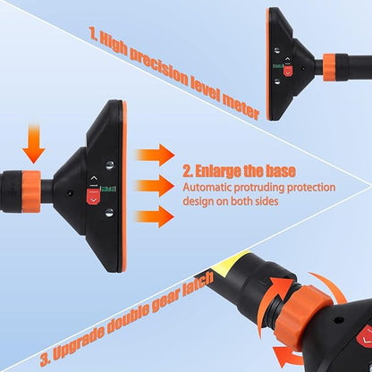 Pull Up Bar for Doorways, Chin Up Bar with Level Meter and Adjustable Width for Strength Training,No Screws Required, Weight Capacity 440 LBS,Orange