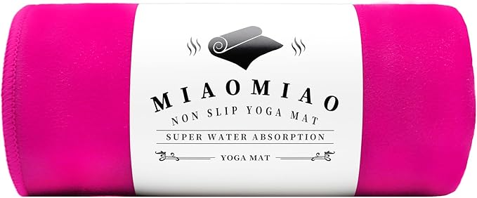 MIAOMIAO Non-Slip Hot Yoga Towel Set,Super Absorbent Microfiber in, 24.5" x 72" - Anti-Slip, Injury Free Design for Pilates, Yoga Mats, Exercise, and Fitness Gear