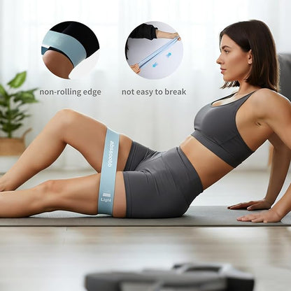 Latex Free Hypoallergenic Silicone Resistance Loop Bands - Non-Slip Glute Booty Elastic Bands for Women, Multiple Packs & Resistance Levels for Home Gym Yoga Pilates Workout & Stretching