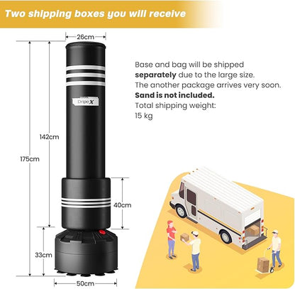 Dripex Freestanding Punching Bag, Heavy Boxing Bag with Stand for Adult Youth - Men Standing Boxing Punch Bag for Home Gym Workout