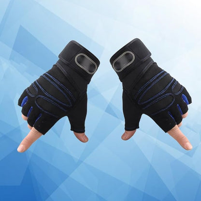 Mikinona Fitness Half-Finger Gloves for Men XL Dark Blue Cycling and Weight Lifting Gloves with Wrist Support for Fitness Training and Riding