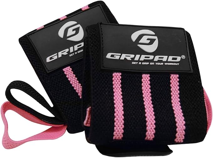 Gripad 12" x 3" Weight Lifting Support Wrist Wraps, Strong Wrist Wraps, 2 Thumb Loops – Great for Weightlifting, Powerlifting, Bodybuilding, Strength & Cross-Training.