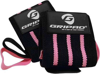 Gripad 12" x 3" Weight Lifting Support Wrist Wraps, Strong Wrist Wraps, 2 Thumb Loops – Great for Weightlifting, Powerlifting, Bodybuilding, Strength & Cross-Training.