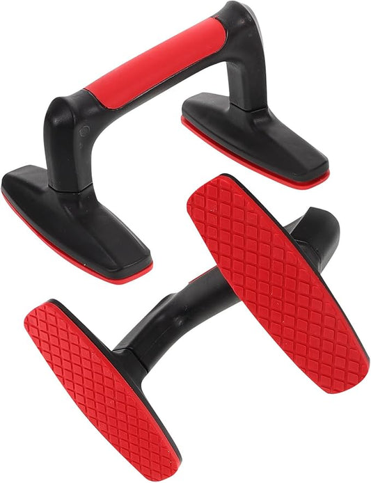 2pcs Red Plastic Push up Bars Strength Training Handles Non-slip Parallettes for Men and Women Home Workout Calisthenics Equipment