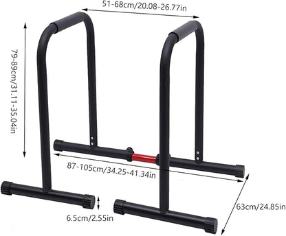 Adjustable Dip Bar- 440lbs Dip Station Portable Functional Fitness Bar, Heavy Duty Dip Stand Body Press Bar Parallette Exercise Bar Workout Equalizer for Home Workout