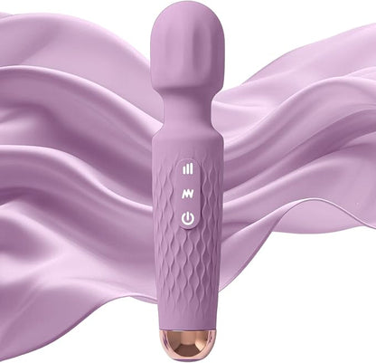 Personal Massager - 4H Runtime & Ultra-Quiet - Waterproof - 20 Modes 8 Speeds for Deep Tissue Back Massage, Post-Workout Recovery and Neck Muscle Relaxation（LX-Purple）