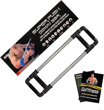 GoFitness Push Down Bar Machine - Chest Expander at Home Workout Equipment for Chest, Arm, Shoulder, Abs and Back - Portable Upper Body Trainer for Home, Travel or Outdoors