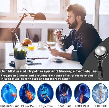 iECO Cold Massage Roller Ball - Ice Roller Ball for Muscles Deep Tissue, Cold & Heat Therapy, Plantar Fasciitis Roller