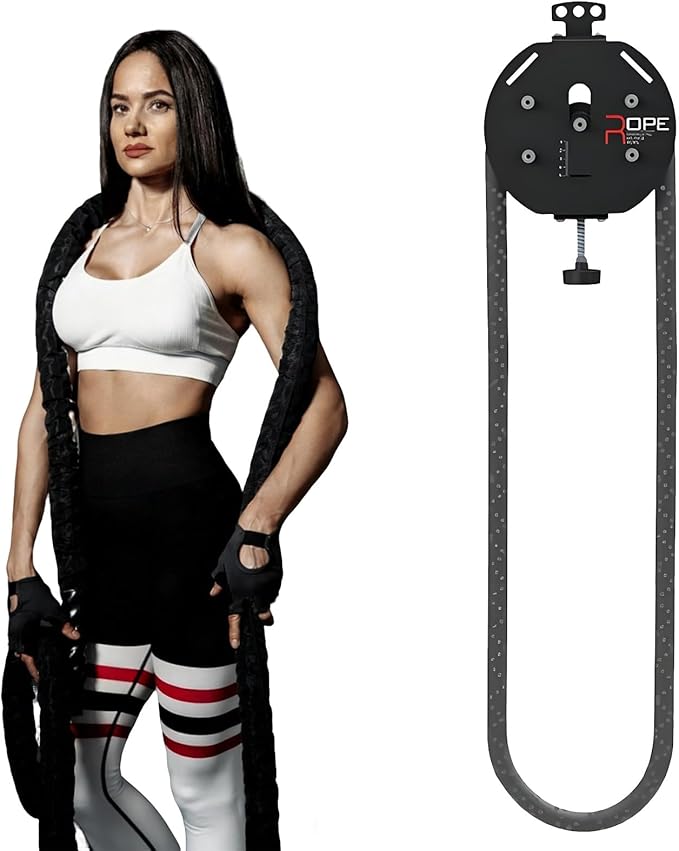 Hanging Home Gym Endless Rope Trainer,Adjustable Pulley Cable Machine with Knob Control,Pull Rope Fitness Training,330lb Load Capacity, 30kg/66Ib Max Resistance