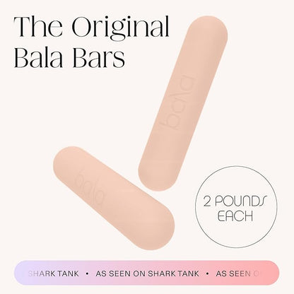 Bala Bars Dumbbell Set for Women & Men - Set of 2 Bars Designed for Walking, Strength Training, HIIT, Boxing & Aerobics - Hand Weights for Working Out at Home