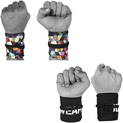 Wrist Wraps for Powerlifting, Strength Training, Bodybuilding, Cross Training, Olympic Weightlifting, Yoga Support - One Size Fits All