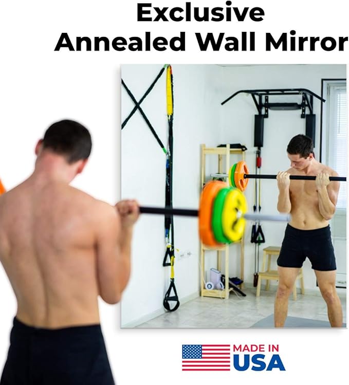 Fab Glass and Mirror Large Gym Mirror for Home Gym 36x60 - Full Length Ultra-Clear Annealed Glass Wall Mount - DIY Workout Display with Safety Backing - 1/4 Inch Low-Iron