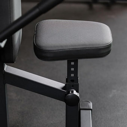 Titan Fitness Seated Dip Machine, Plate Loaded Dip Machine Rated 200 LB, Seated Triceps Dip Machine, Adjustable Padded Seat Backrest, Doubles as Bicep Curl Station
