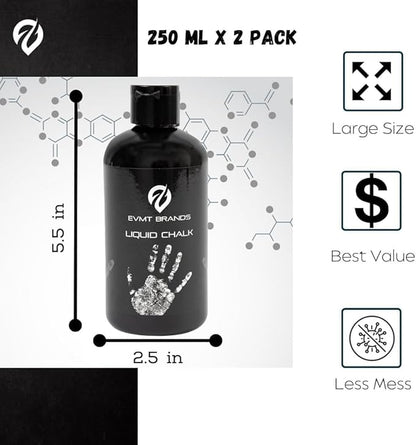 Liquid Chalk, Mess Free Gym Chalk for Weightlifting, Gymnastics, Rock Climbing, Dancing. Sweat Resistant and Long Lasting for Stronger Grip. Package May Vary.