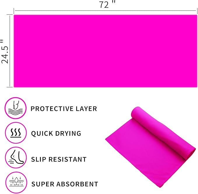 MIAOMIAO Non-Slip Hot Yoga Towel Set,Super Absorbent Microfiber in, 24.5" x 72" - Anti-Slip, Injury Free Design for Pilates, Yoga Mats, Exercise, and Fitness Gear