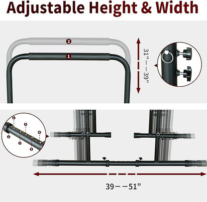 Dip Station Functional Heavy Duty Dip Stands Fitness Workout Dip bar Station Stabilizer Parallette Push Up Stand, Adjustable Dip Bar Station for Home Gym, Calisthenics & Upper Body Workout Equipment