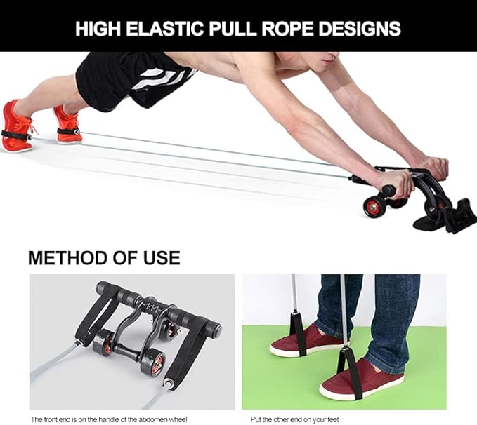 2pcs 19.7in Abdominal Wheel Elastic String fitness exercise bands,Ab Roller Ropes resistance rope exercise resistance bands,Ab Wheel Roller Straps Cloth cover Multifunction
