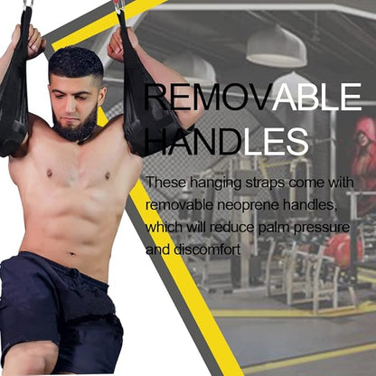 DASKING Hanging Ab Straps with Quick Locks - 1 Pair Gym Sling Straps for Pull Up Bar, Core & Abdominal Workouts