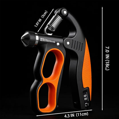Hand Gripper Strengthener, 11-220LBs Adjustable Resistance Grip Strength Trainer with Counter, Forearm Exerciser for Injury Recovery and Muscle Building