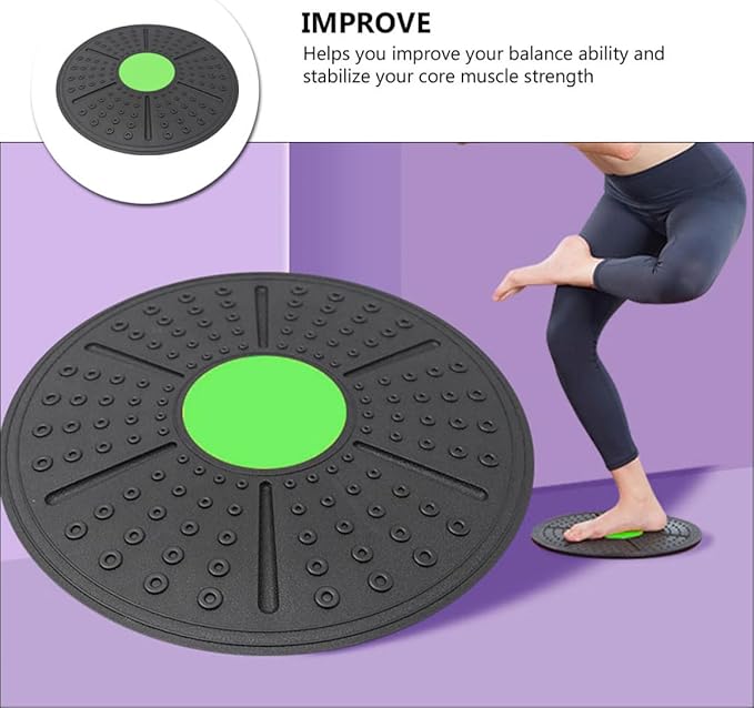 Homoyoyo Yoga Balance Board for Home Fitness Training, Household Equilibrium Training Tool, Green Non-slip Balance Pedal for Indoor Stability and Core Workout