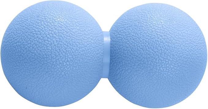 Double Lacrosse & Micro-Elastic Peanut Massage Ball - Myofascial Release Tool for Muscle, Back, Foot, and Physical Therapy, Mobility Roller for Acupressure and Relaxation (Blue)
