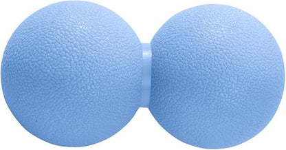 Double Lacrosse & Micro-Elastic Peanut Massage Ball - Myofascial Release Tool for Muscle, Back, Foot, and Physical Therapy, Mobility Roller for Acupressure and Relaxation (Blue)